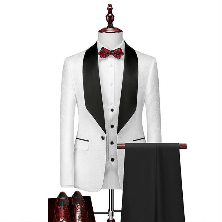 3 Piec Suits Groom Wedding Blazer Jacket Vest & Pants Groomsmen Suits Men's