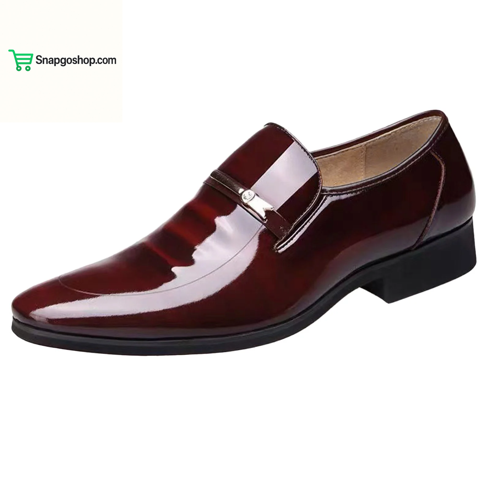 Adult Men Shoes Extra Wide Shoes for Men Leather Classic Style Mens Shoes Fashion Metal Strip Decoration Leather Shoe Horn for Men Black 9